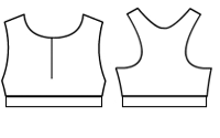 Front zipper t-back with elastic band